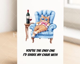 Grappige verjaardagskaart met kat - Love Card voor vriend, vriendin, man of vrouw