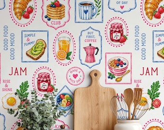 Peel-and-Stick voedselbehang - zelfklevend, verwijderbaar muurdecor voor de keuken