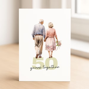 carte 50 ans ensemble • 50e mariage • carte de voeux 50e anniversaire • anniversaire d'or • carte de voeux d'un couple marié | 13
