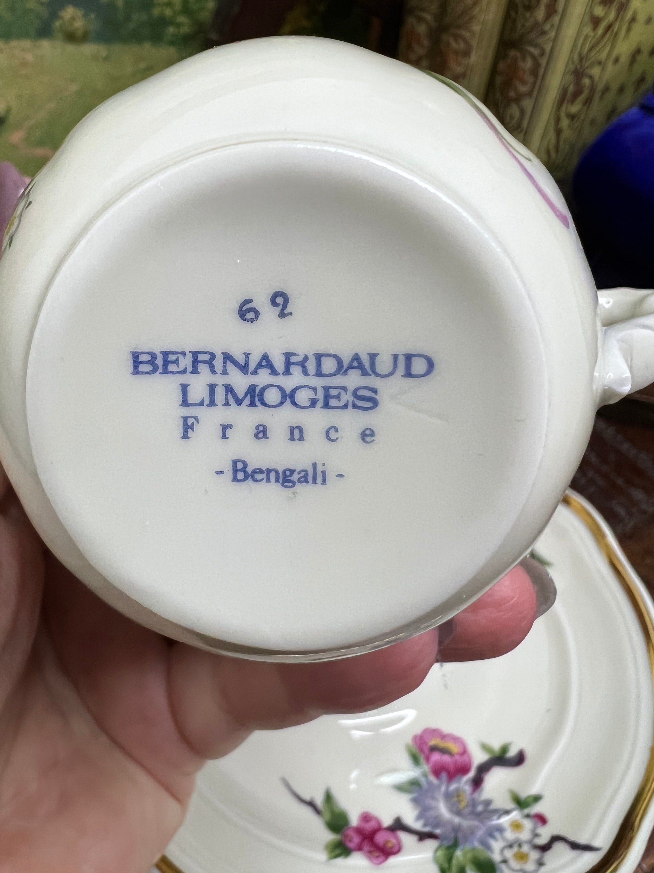 Limoges Bengali Flat Demitasse Cup and Saucer Etsy
