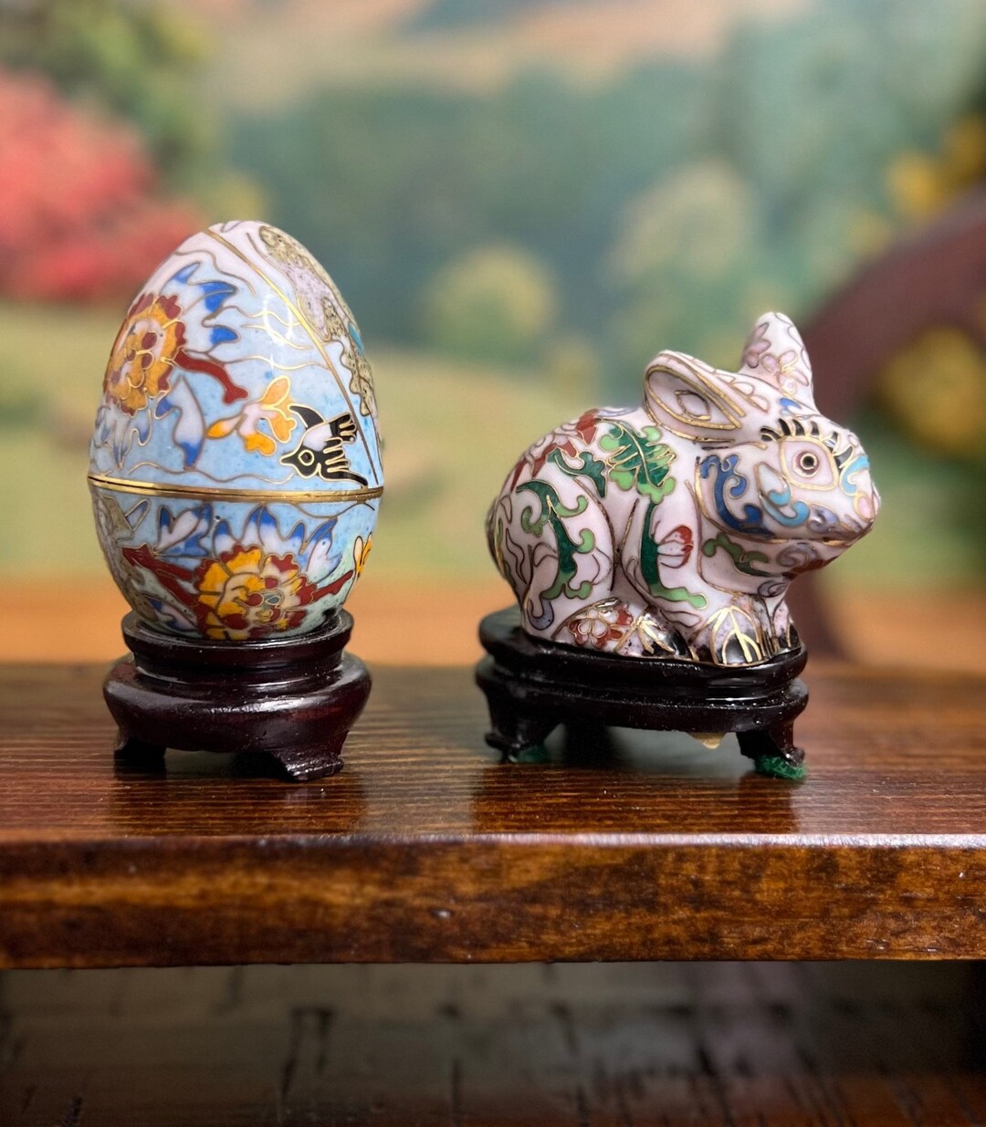 Pair of Cloisonné Figurines Etsy