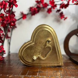 Brass Heart-Shaped Trinket Box