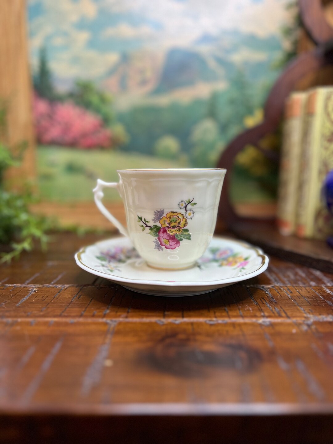 Limoges Bengali Flat Demitasse Cup and Saucer Etsy