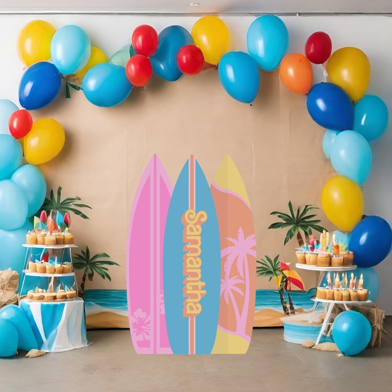 Surfboard Cutout, Beach Party Decorations, Birthday Surfboard, Kid