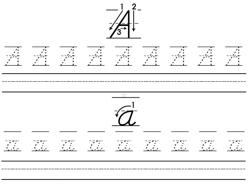 D'nealian Handwriting Tracing- an Alphabet Tracing Guide - Etsy
