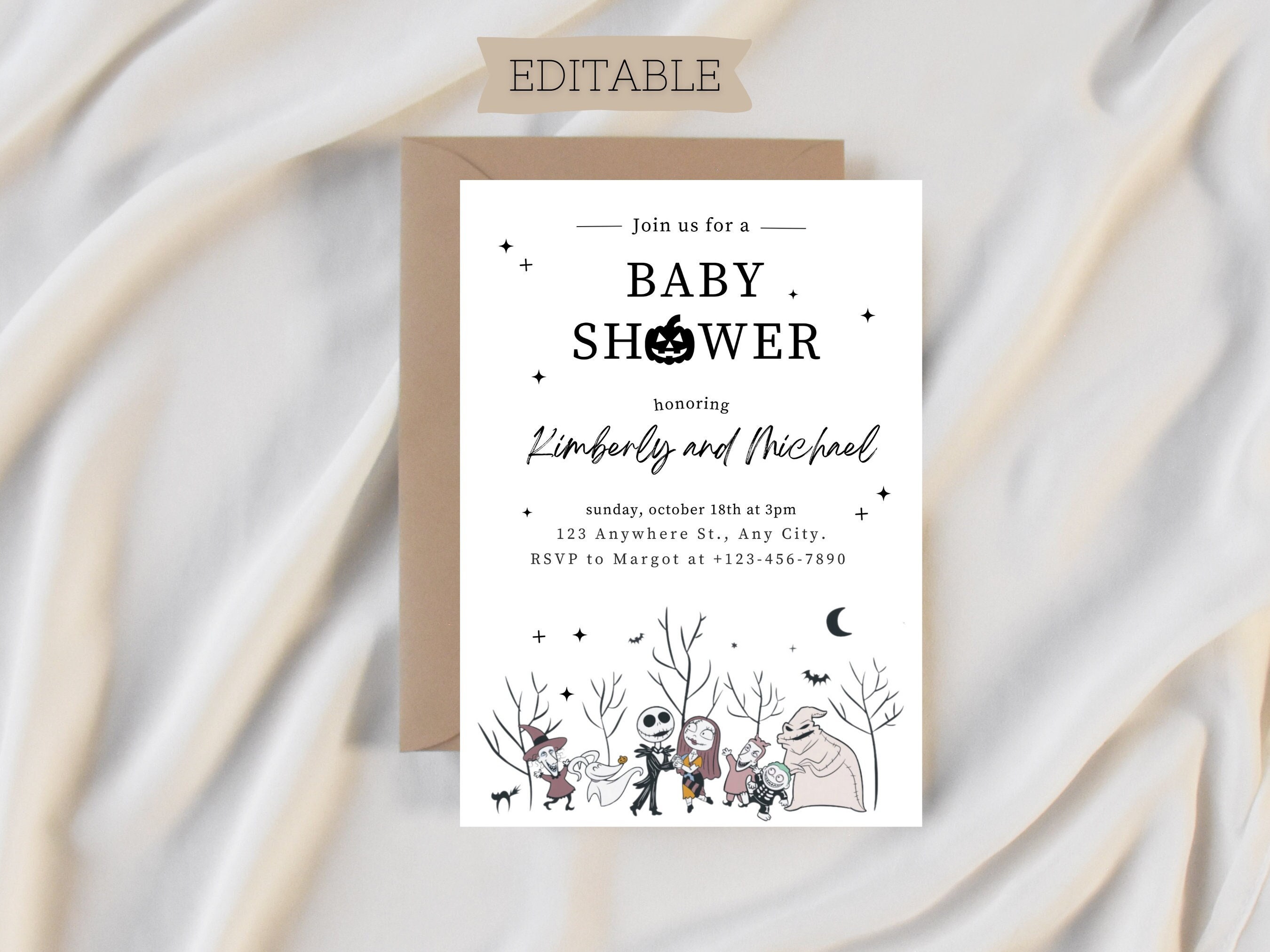 EDITABLE the Nightmare Before Christmas Invitation, Digital and ...
