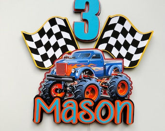 Monster Truck Cake Topper, Truck Theme Party Topper, Custom Monster Truck Off-Road Truck Birthday Party Cake Topper, Monster Jam Topper