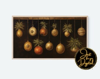 Samsung Frame TV Art Christmas, Vintage Christmas Ornaments, Instant Download, Christmas, Frame TV Art, Samsung Art TV, Digital Download