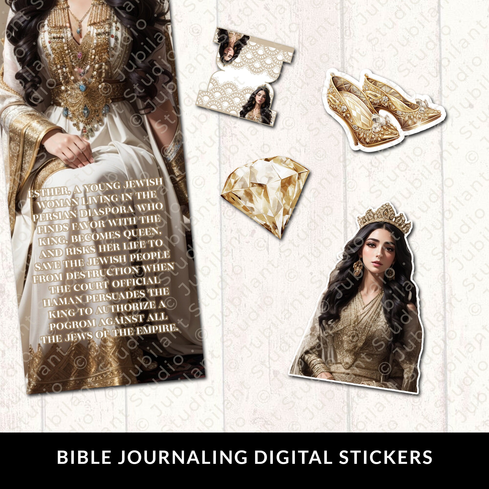 queen-esther-bible-journaling-printable-sticker-journal-etsy
