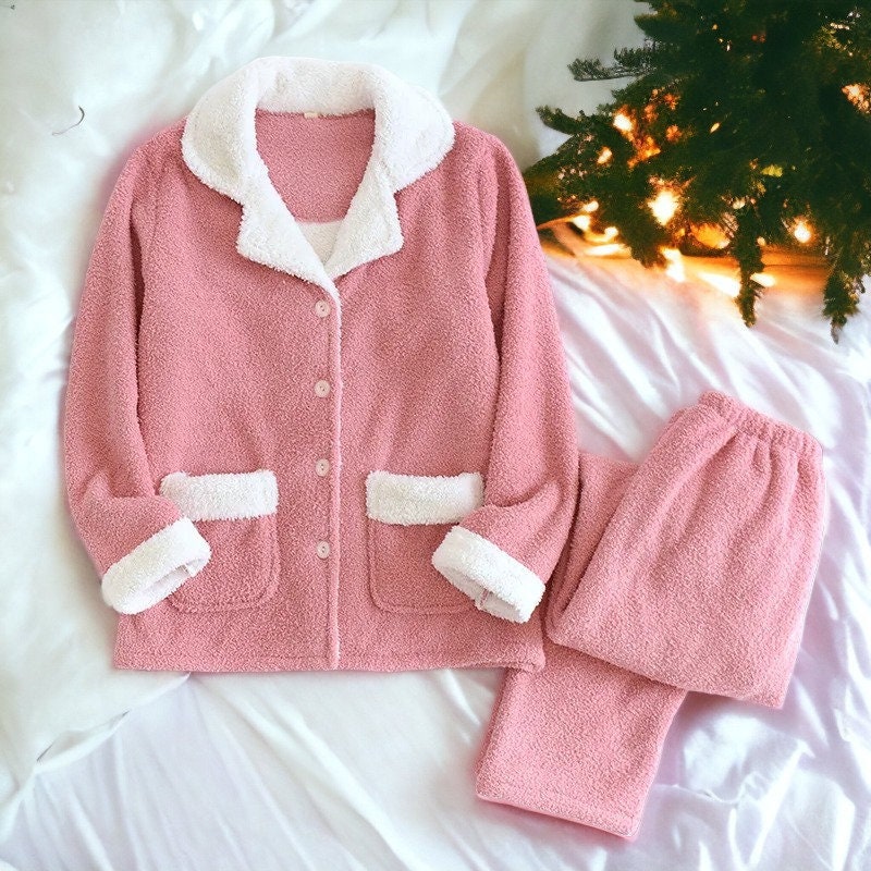 Fluffy Pj Set
 2023 Fluffy Cozy Pajama Set Matching Pajamas Soft Colored Etsy