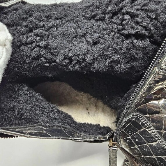 Ugg Collection Shearling Lined Silver Leather Boo… - image 2