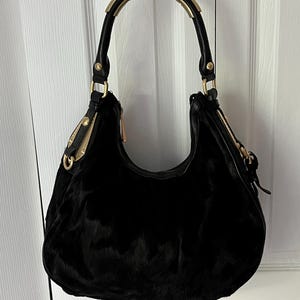 Only Here! STEVEN by STEVE MADDEN Black Calf Hair Shoulder Bag