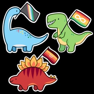 Pacote de adesivos de dinossauros com deficiência e neurodivergentes