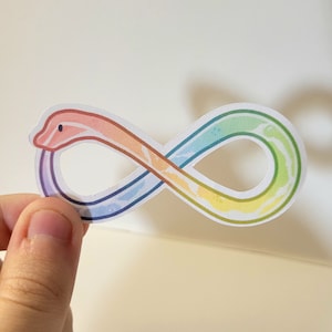 Rainbow Pastel Snake Neurodiversity Infinity Symbol Sticker