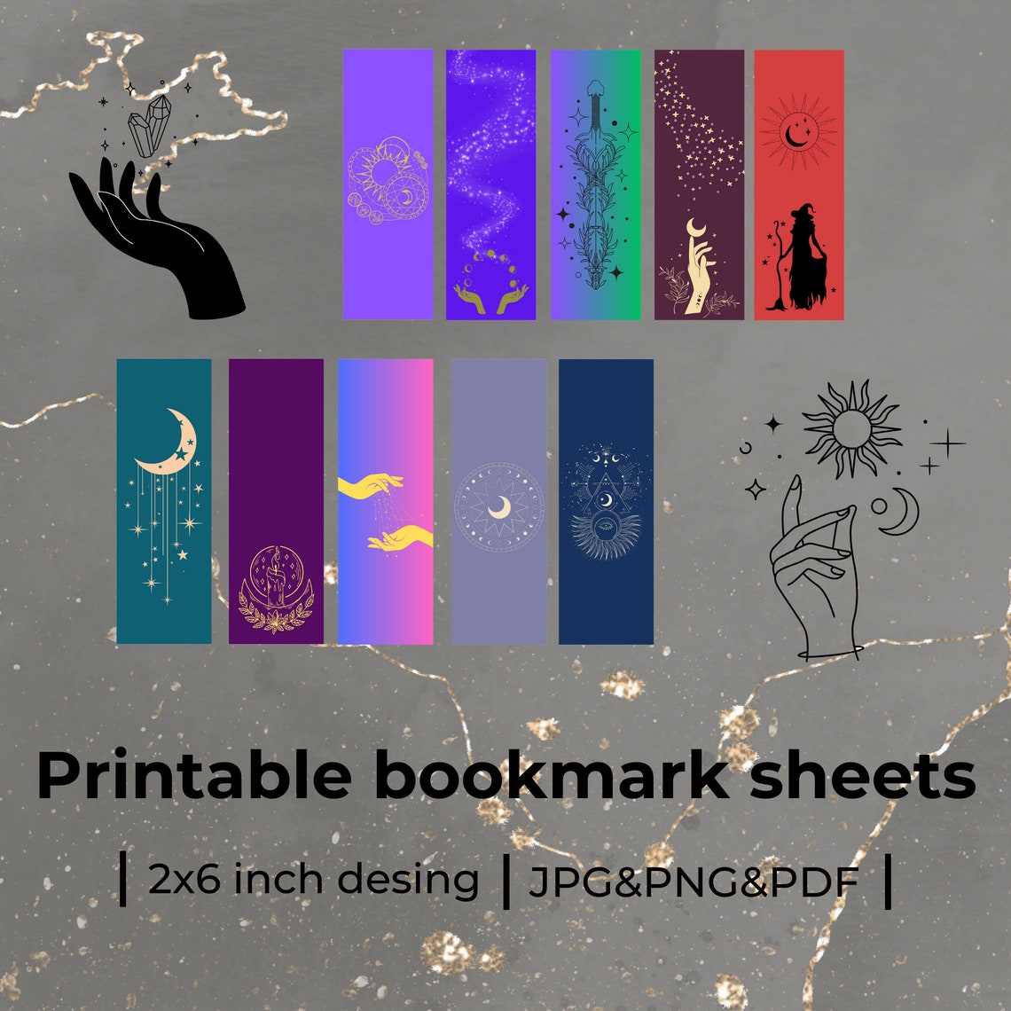 Mystic Printable Bookmarks Digital Bookmarks Mystic - Etsy