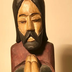 Christ in Prayer by Polish woodcarver &quot;M.S.&quot;