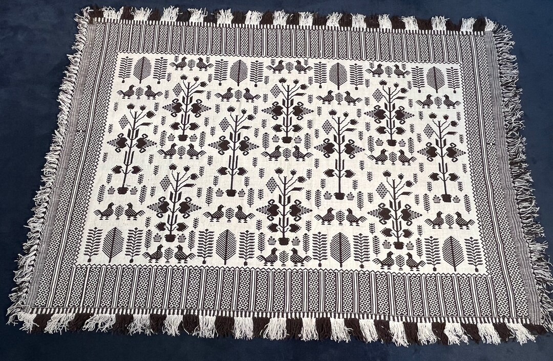 Hand Woven Polish Folk Art Wool Rug - Etsy