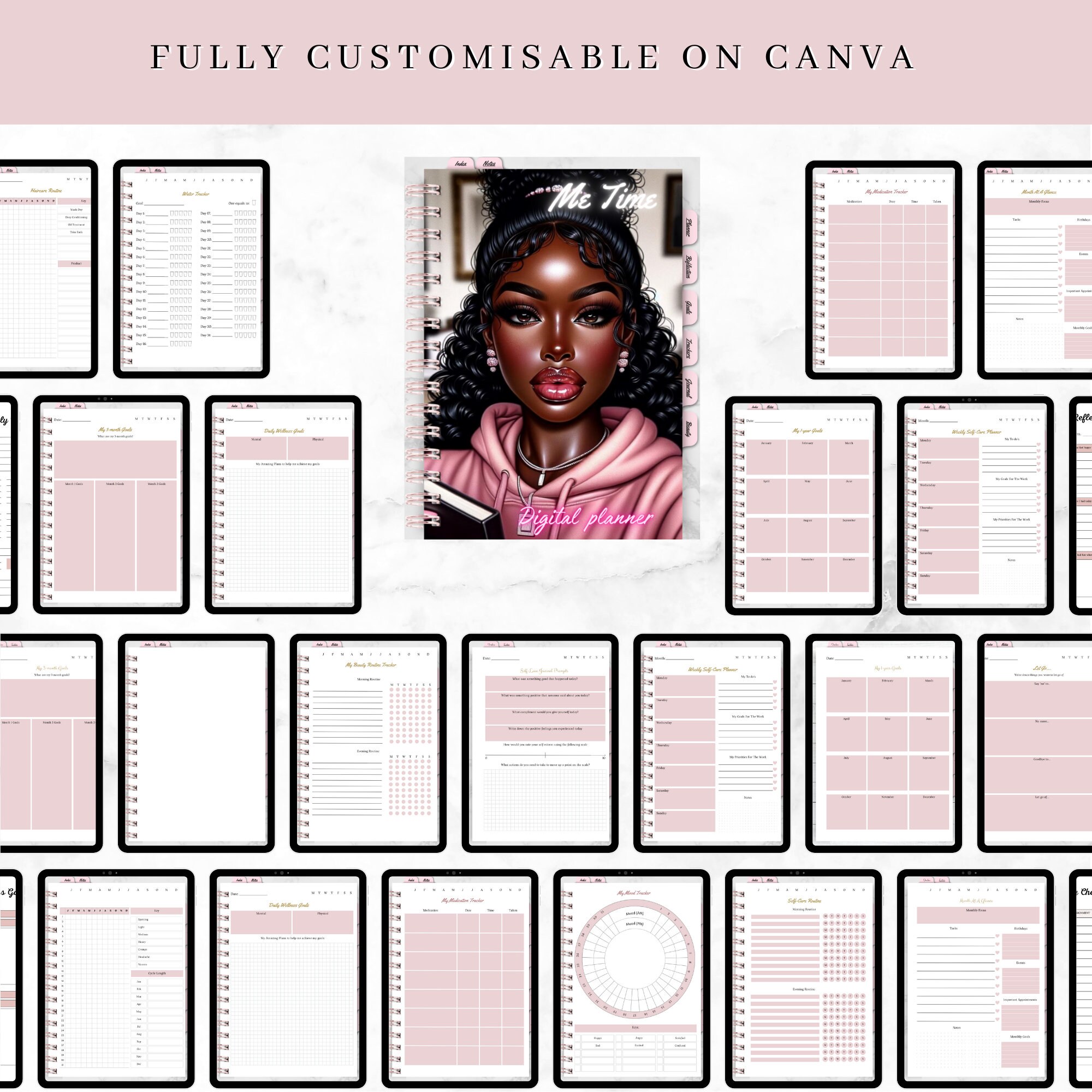 PLR Digital Planner Black Girl Planner to Sell on Etsy With Resell ...