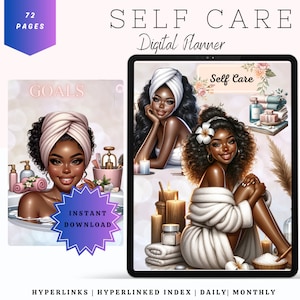 Self Care Digital Planner For African American Black Girl, iPad Planner , GoodNotes & Notability Planner