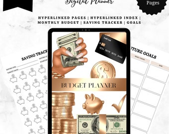 Digitale budgetplanner: maandelijkse financiële tracker voor Goodnotes, Notability (digitale download)