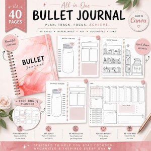Digital Bullet Journal Planner | GoodNotes Planner | PDF Bullet Journal | Habit Tracker | Undated Digital Planner | Instant Download