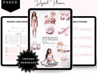 Digital Fitness Planner: Workout & Meal Tracker (GoodNotes Compatible) (PDF)