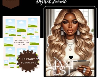 Gesetz der Anziehung Digitales Manifestation Journal: Ziele Vision Board (PDF)