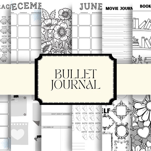 Bullet Journal Bundle | Bullet Journal Digital | Bullet Journal Printable | Bujo Template | Bullet journal Pages | Goodnotes | iPad