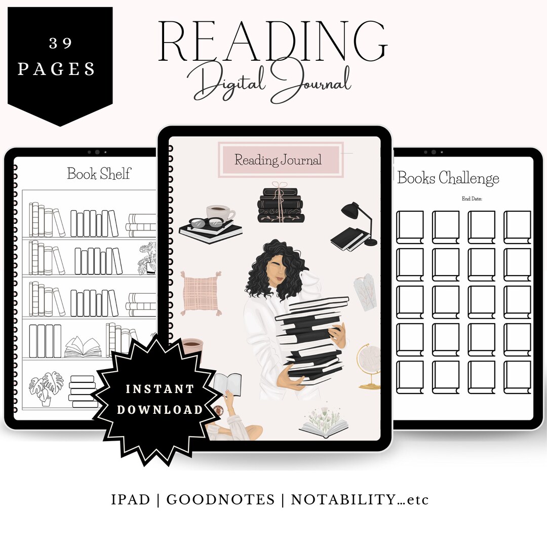 Digital Reading Journal: Book Review Tracker for Goodnotes (digital ...