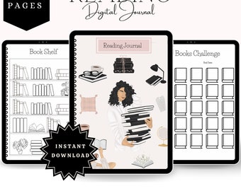 Digital Reading Journal | Book Review Journal | Reading Tracker for Goodnotes | Digital Reading Log | Digital Reading Tracker