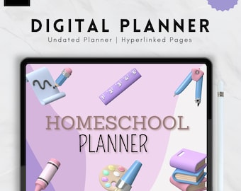 Digital Homeschool Planner: Undated Lesson Plan Template for GoodNotes