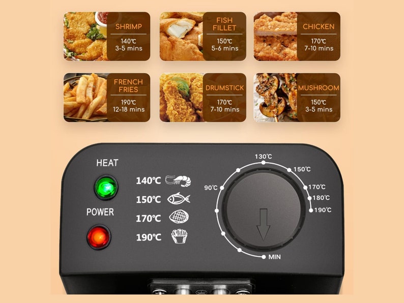 Aigostar Ushas 30JPN2200W Stainless Steel Deep Fryer 3L Capacity, Easy