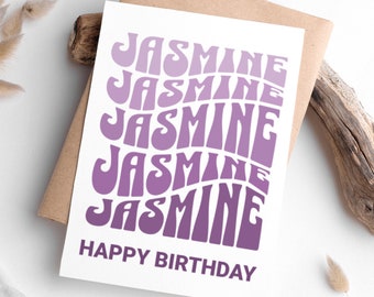 Carte d'anniversaire à imprimer, Carte d'anniversaire personnalisée, Carte d'anniversaire avec nom personnalisé, Carte d'anniversaire avec nom, Cadeau d'anniversaire personnalisé, Violet