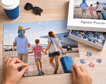 Custom Photo Puzzle, Personalized Couple Anniversary Gift, Family Picture Jigsaw