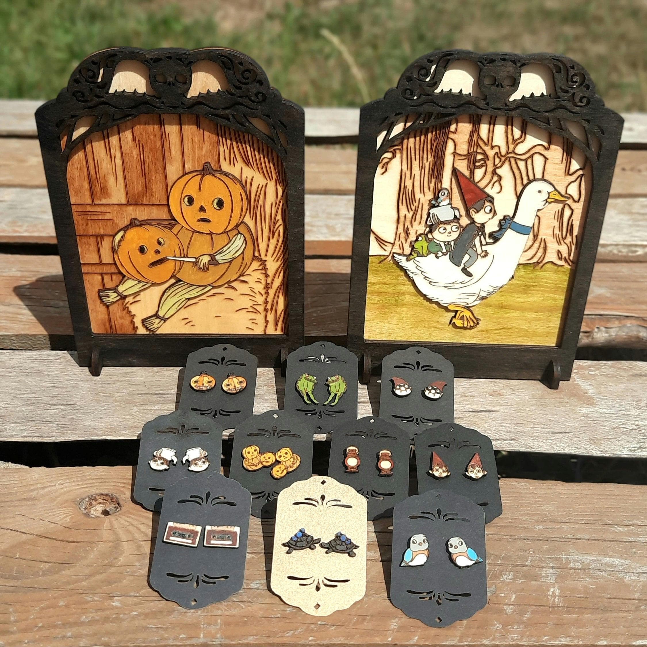 Over the Garden Wall Engraved Painting of Pumpkins Carving