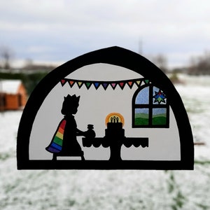 Birthday Transparency and Silhouette - Printable Waldorf Window - Silhouette lamp