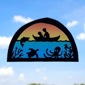 Underwater world Transparency - printable download - Waldorf Window - fits silhouette lamp
