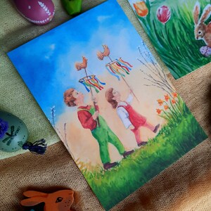 Palmsonntag Postkarte - Ostern - Waldorf - Jahreszeitentisch