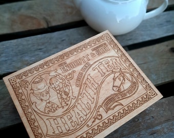 Over the Garden Wall Wooden Teabox - engraved - OTGW - Fred the Horse - Endicott & Grey - Wirt - Greg