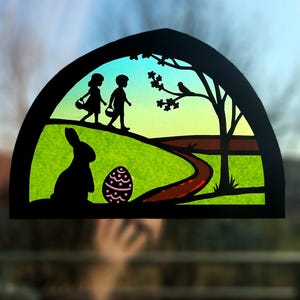 Easter Transparency and Silhouette - Printable Waldorf Window