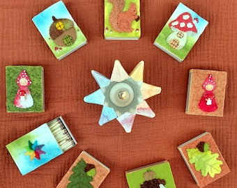 Waldorf Matchbox - handsewn from woolfelt - Waldorf - Autumn Fall Seasontable - Poetry Teatime - Seasonal table