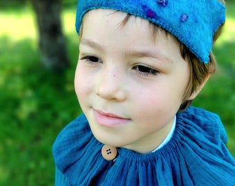 Waldorf Celebration Cape Teal - Natural Kids Costume - Waldorf Birthday - Doll & Me