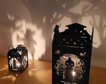 Over the Garden Wall inspired Wooden Lantern Extra Large - Silhouettes  - Shadow play