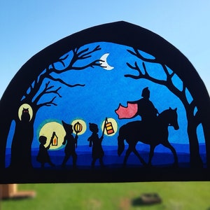 St Martin Transparency and Silhouette - Printable Waldorf Window - Saint Martin