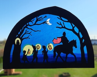 St Martin Transparency and Silhouette - Printable Waldorf Window - Saint Martin