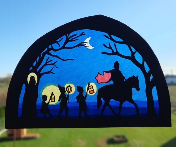 St Martin Transparency and Silhouette - Printable Waldorf Window - Saint Martin