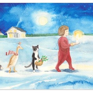 Cartolina di Natale invernale - Passeggiata di mezza estate Waldorf - Seasontable
