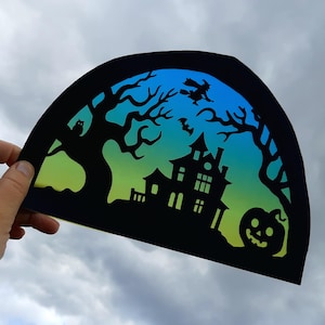 Halloween Transparency and Silhouette - Printable Waldorf Window - Witch