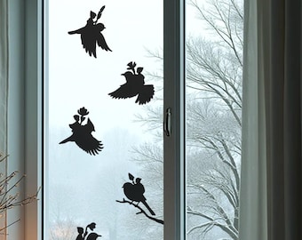 Frühling Zwerge Vogel Reiter Silhouetten - Printable Waldorf Fenster