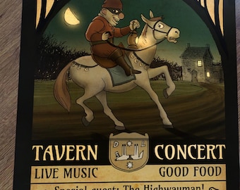Over the Garden Wall inspired Dark Lantern Tavern art print - Highwayman
